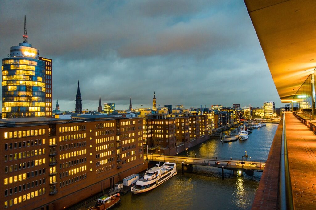 hamburg, city, ships, houses, elbphilharmonie, architecture, channel, port, building, bridge, hamburg, hamburg, hamburg, hamburg, hamburg